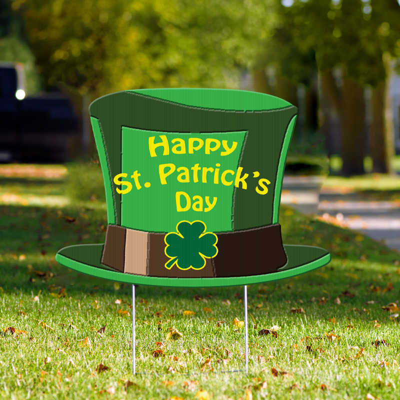 St. Patrick's Day Leprechaun Hat Yard Sign